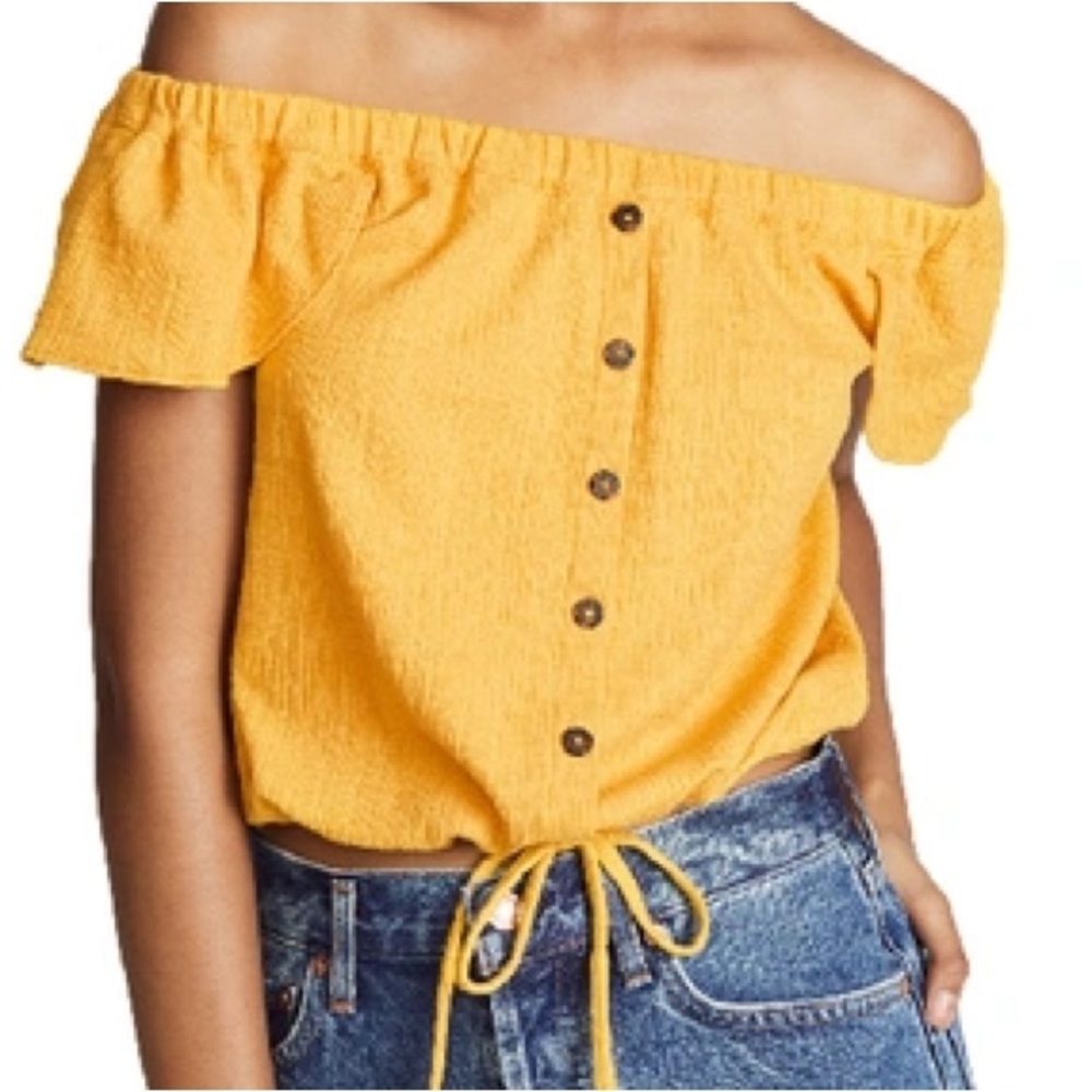 Madewell Mustard Flutter Top  size XS